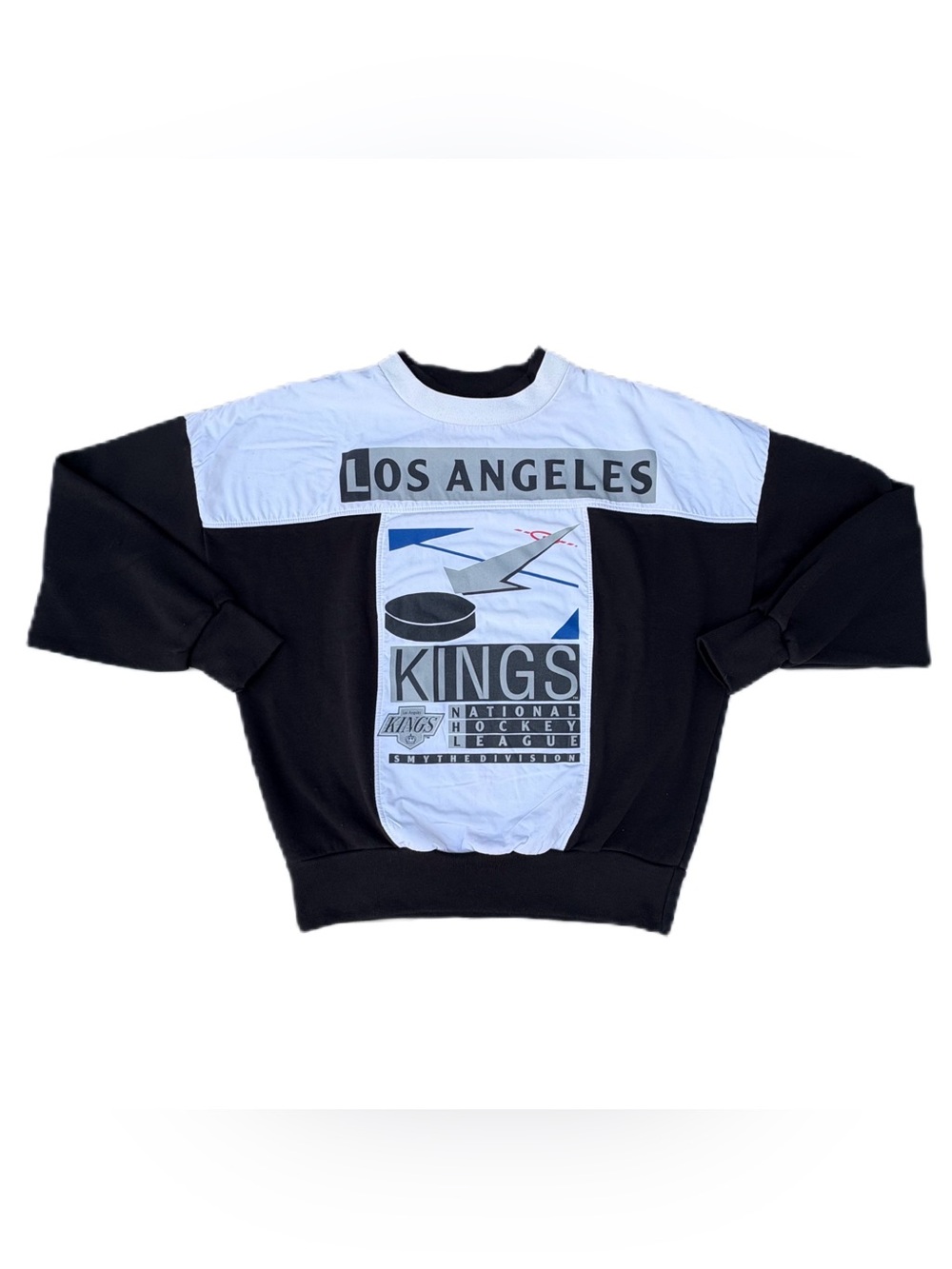 Vintage 90s Los Angeles Kings NHL Hockey Black White Crewneck Pullover Sweater